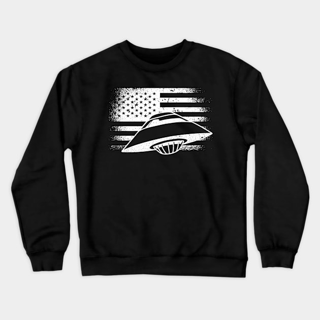 Ufo USA Alien Abduction Flying Saucer Crewneck Sweatshirt by Anassein.os